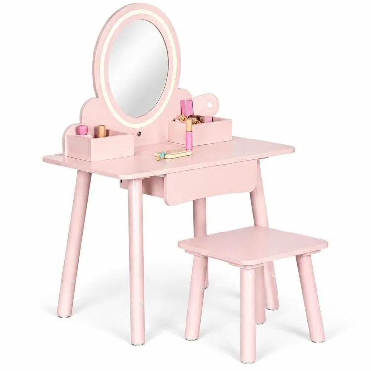 Gyerek fésülködőasztal, ECOTOYS TL106008, rózsaszín – 5. kép