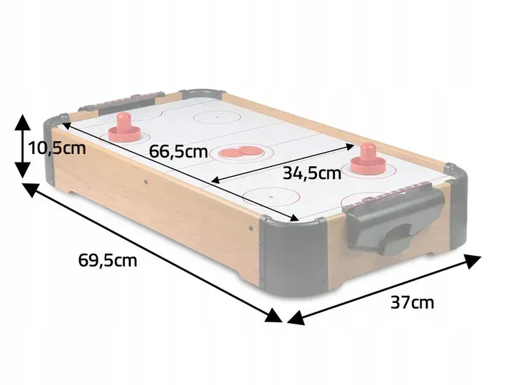 Léghoki asztal, Neo-Sport NS-426 Air Hockey, fehér – 6. kép Léghoki asztal felülnézetből