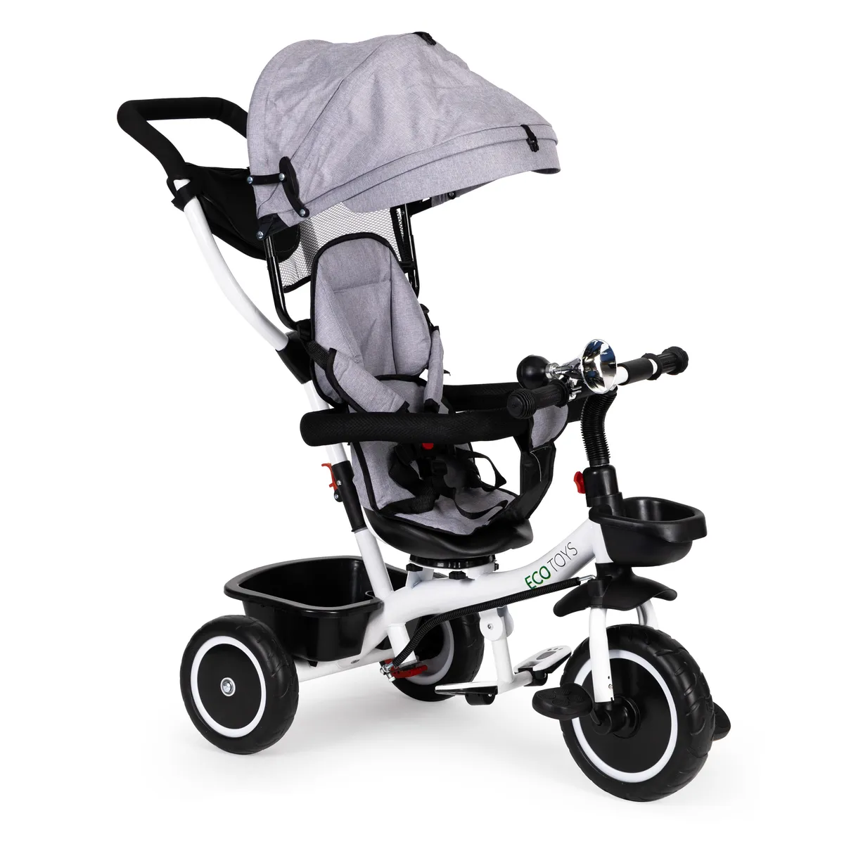 Háromkerekű tricikli, ECOTOYS YM-BT-2, szürke – 2. kép