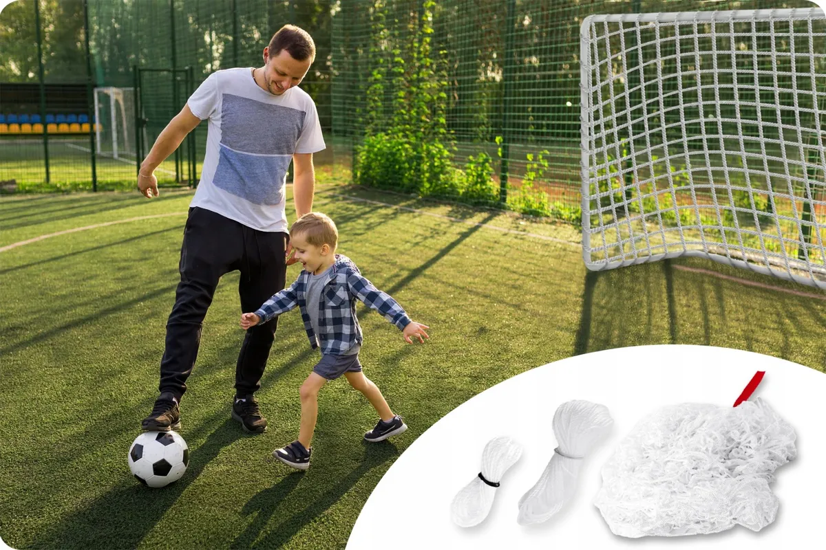 Futballkapu háló, Neo-Sport, fehér – 3. kép
