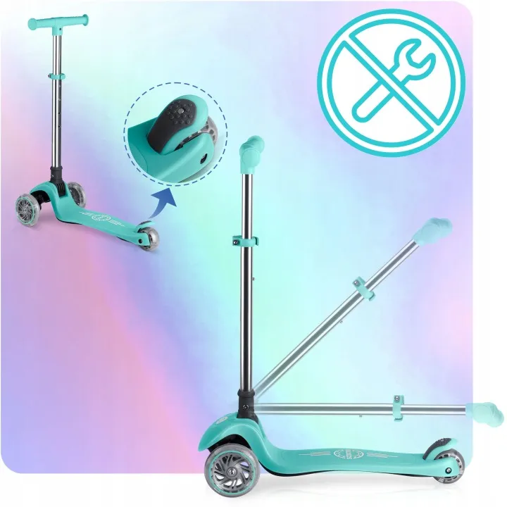 Háromkerekű roller, Ricokids Glow, türkiz – 7. kép