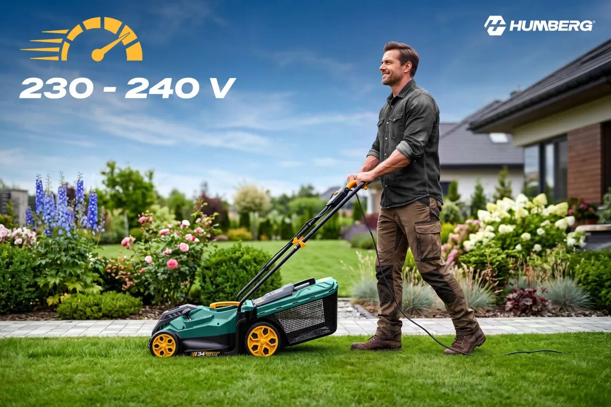 Elektromos fűnyíró, Humberg HM-612, zöld/fekete – 3. kép
