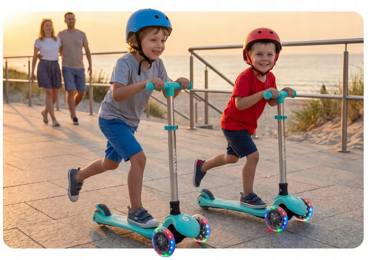Háromkerekű roller, Ricokids Glow, türkiz – 12. kép