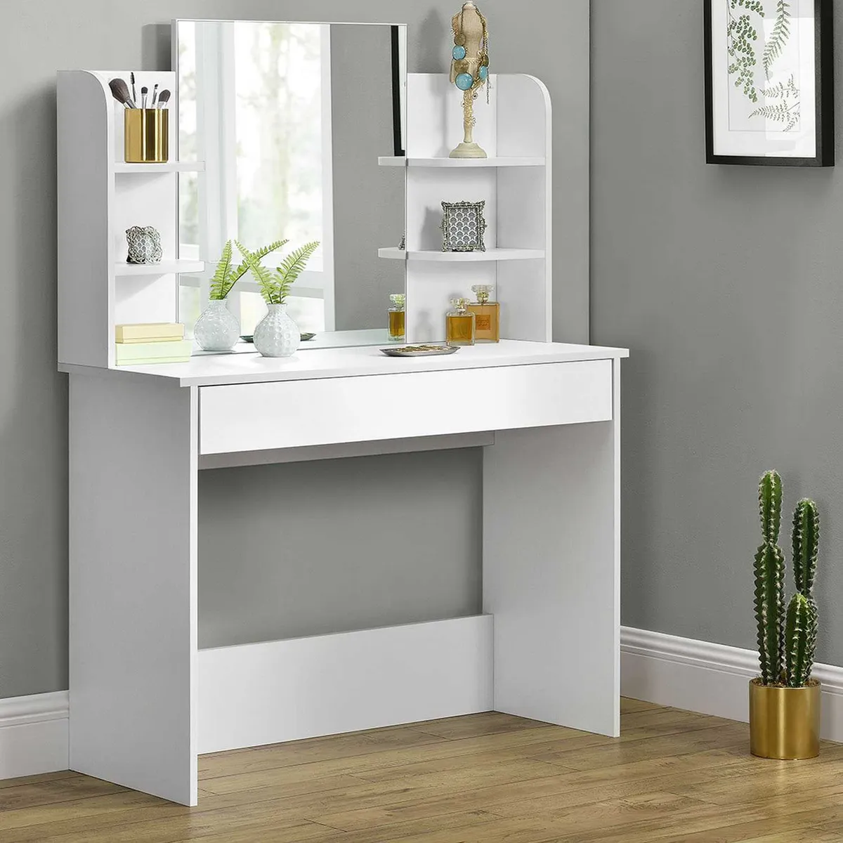 Fésülködőasztal, ModernHome PWSHT-20, 108 x 40 x 142 cm – 2. kép Fésülködőasztal, ModernHome PWSHT-20, 108 x 40 x 142 cm – 2. kép