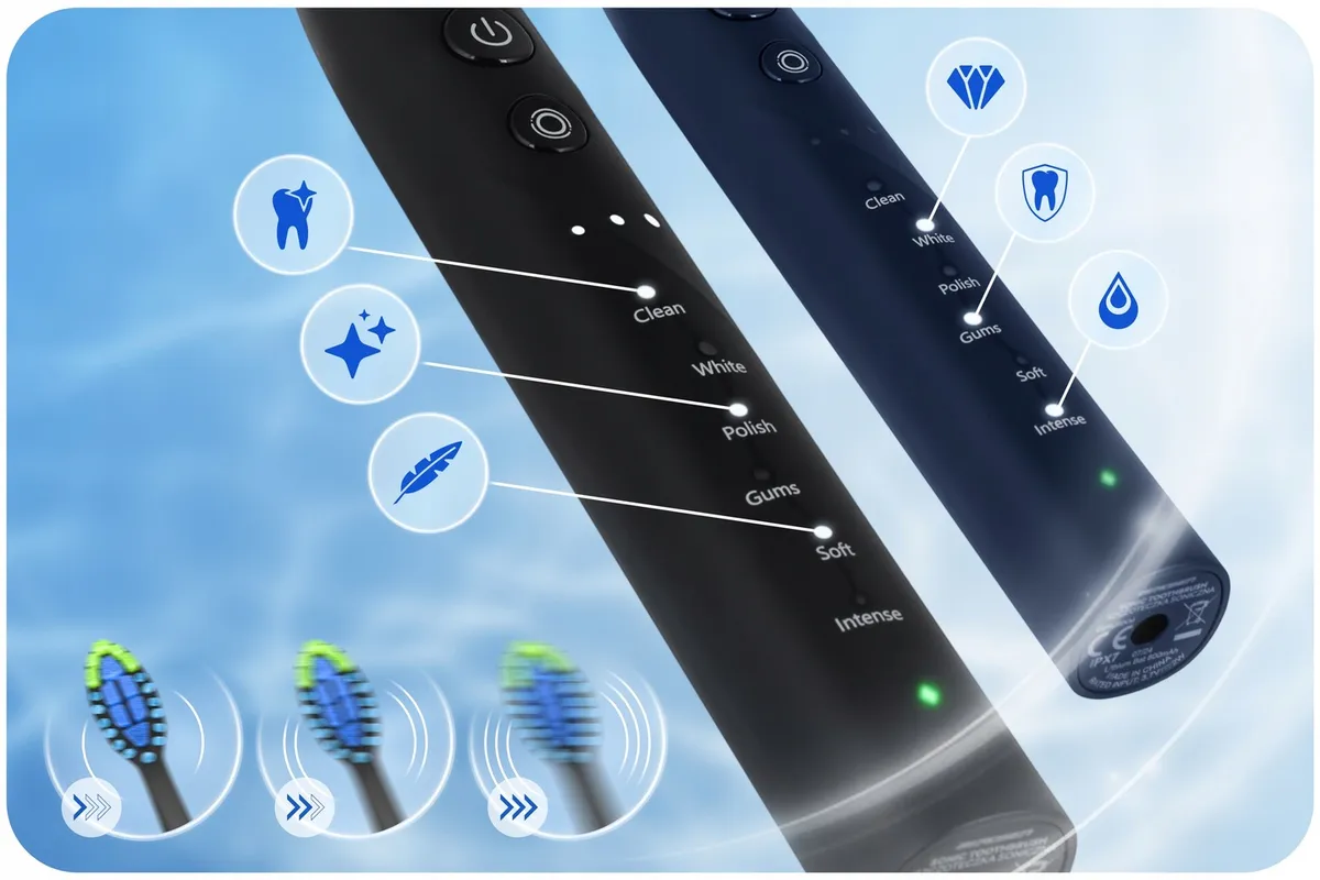 Szónikus elektromos fogkefe szett, Berdsen Galaxy Duo, 2 db – 5. kép Szónikus elektromos fogkefe szett, Berdsen Galaxy Duo, 2 db – 5. kép