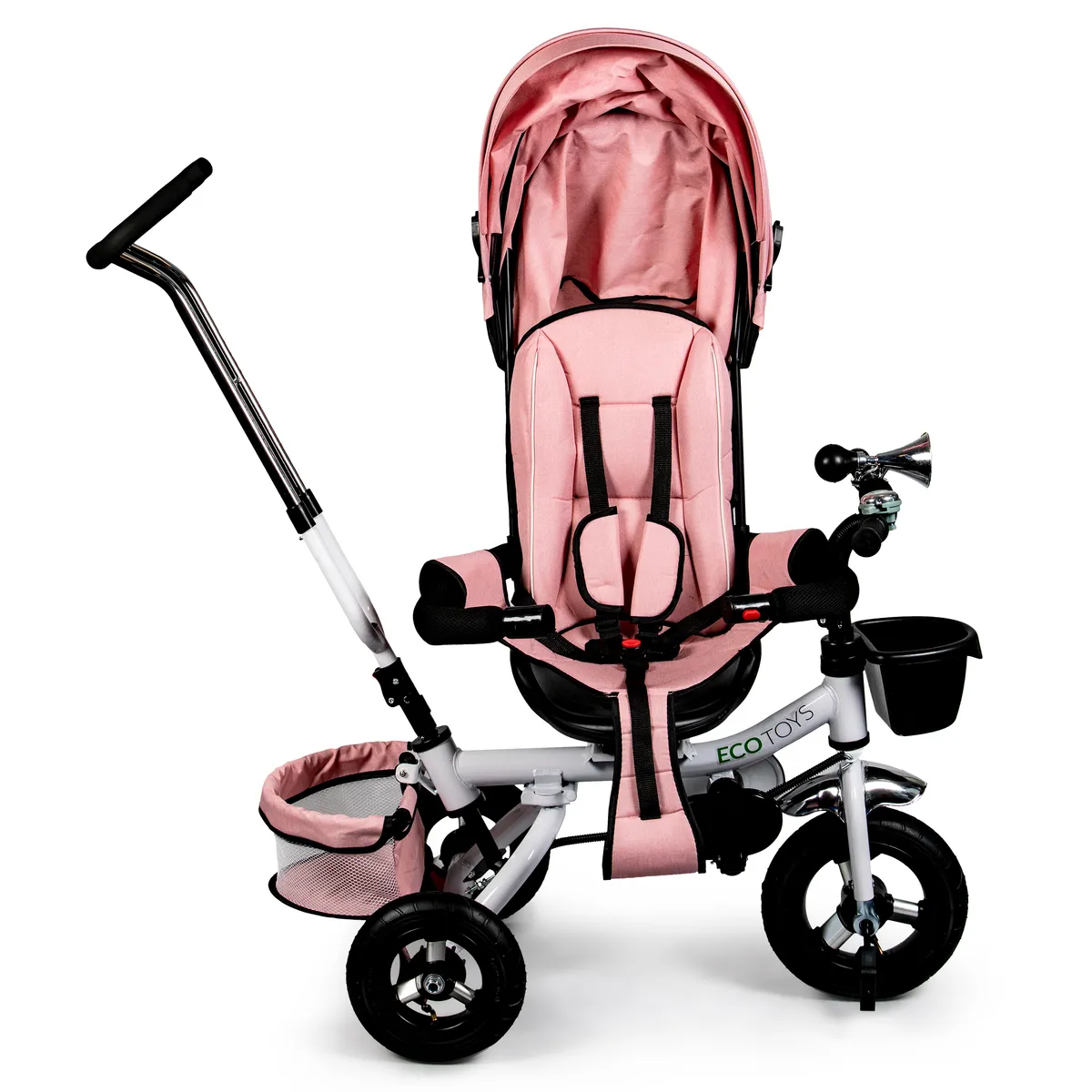 Háromkerekű tricikli, ECOTOYS JM-068-17, rózsaszín – 2. kép