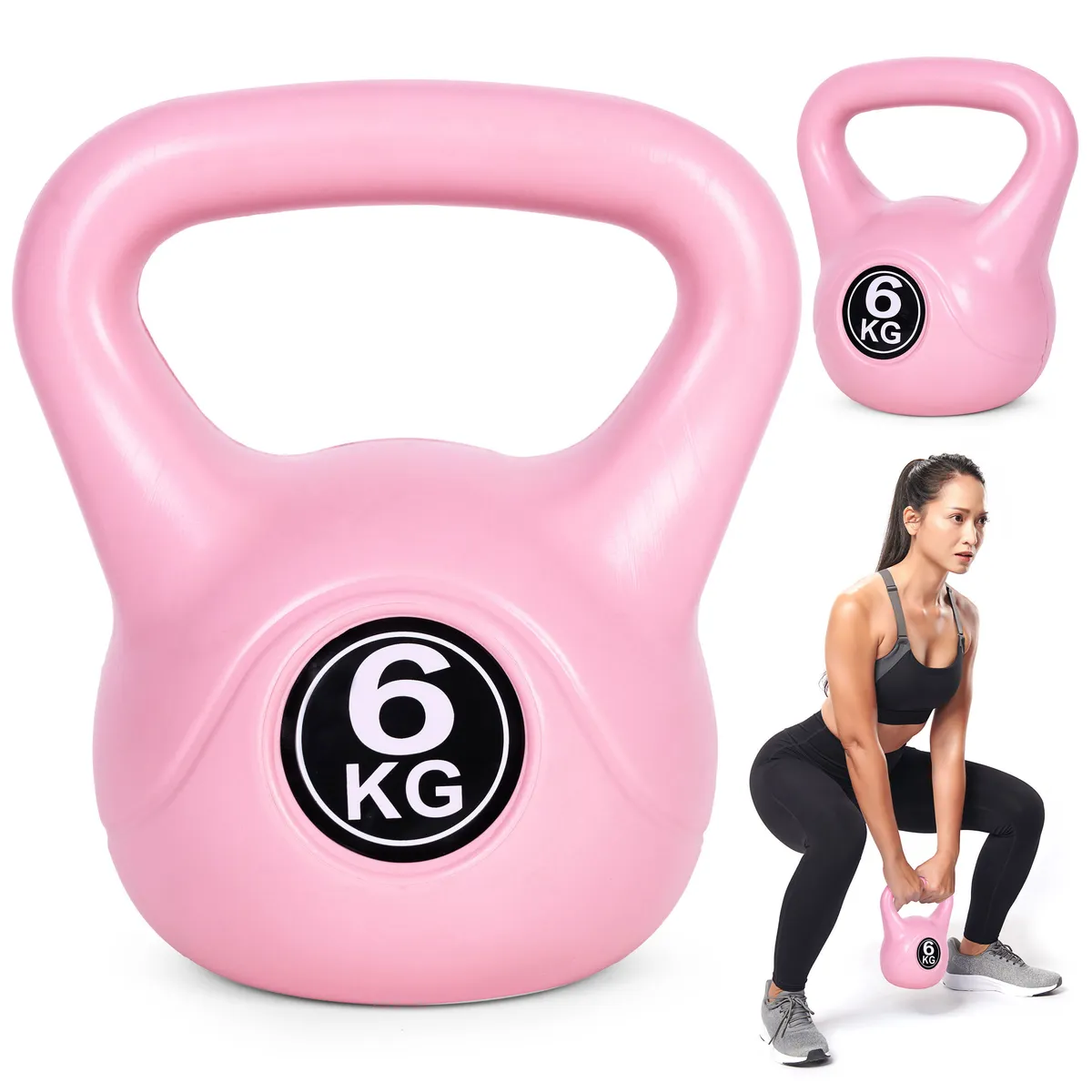 Kettlebell súlyzó, ModernHome CK-6-PK, rózsaszín – 1. kép Kettlebell súlyzó, ModernHome CK-6-PK, rózsaszín – 1. kép