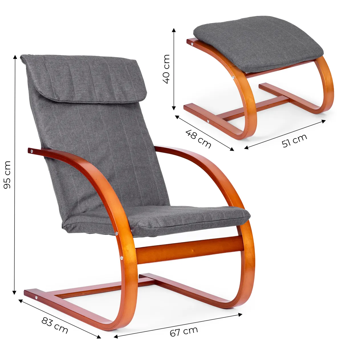 Hintaszék, ModernHome TXWQM-31-6, szürke/barna – 6. kép Hintaszék, ModernHome TXWQM-31-6, szürke/barna – 6. kép