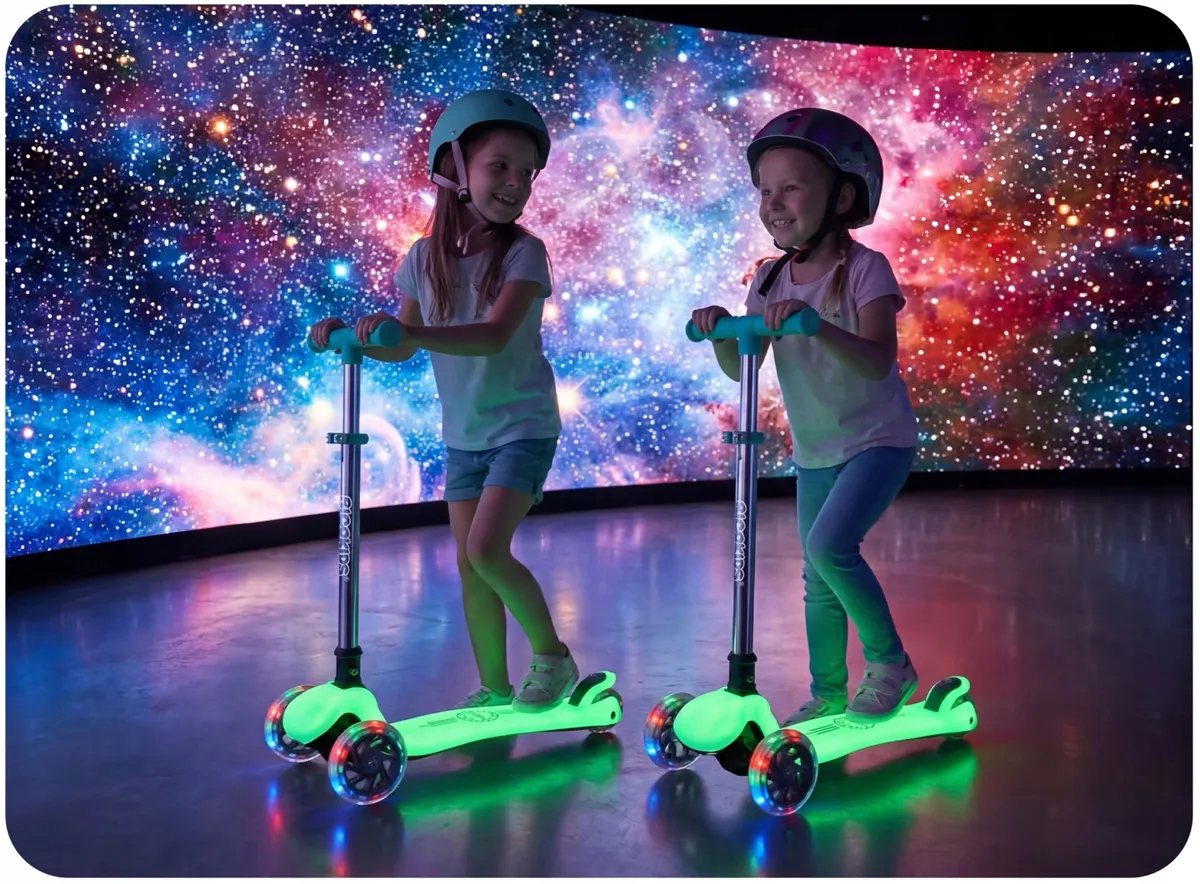 Háromkerekű roller, Ricokids Glow, türkiz – 2. kép