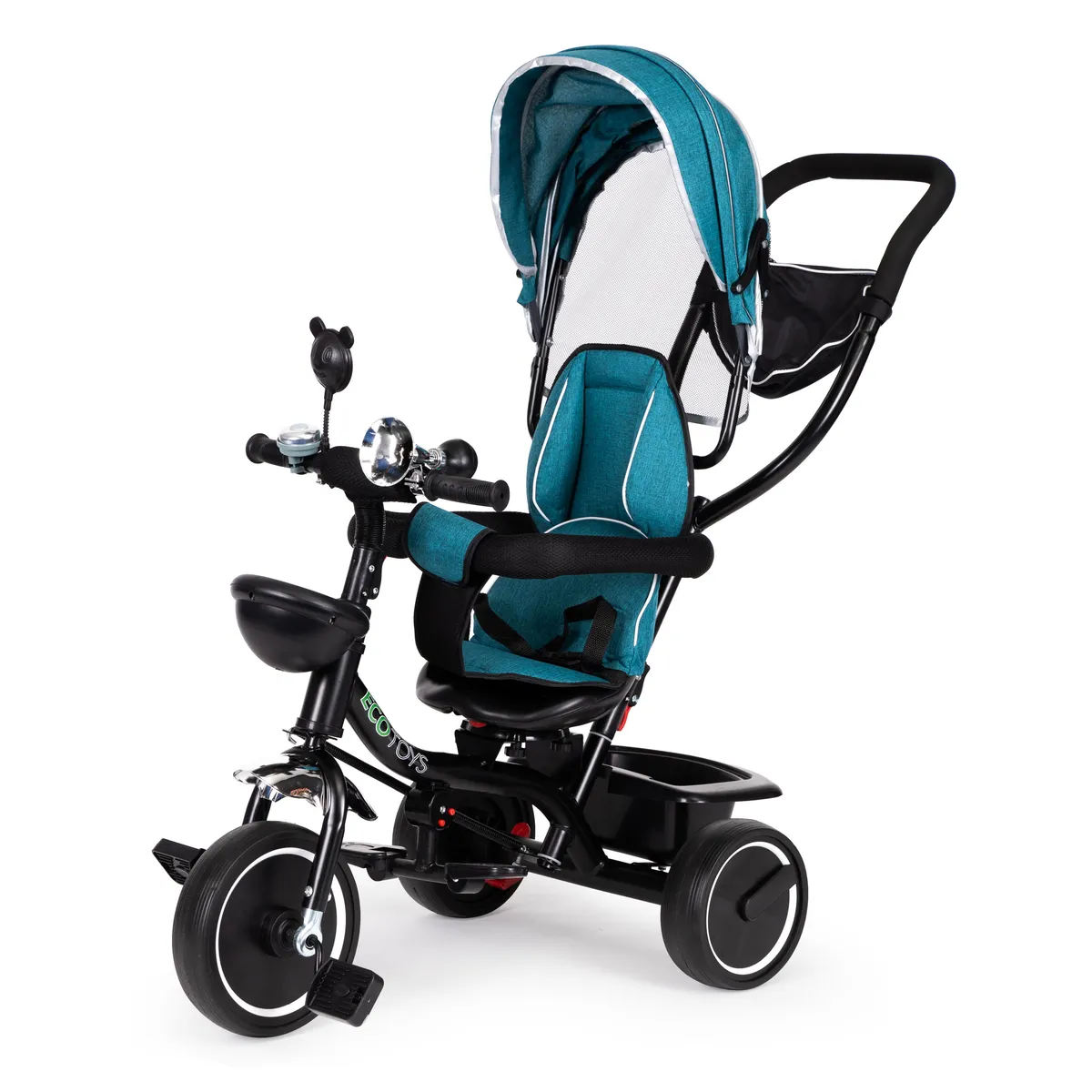 Háromkerekű tricikli, ECOTOYS JM-066-9, kék – 2. kép