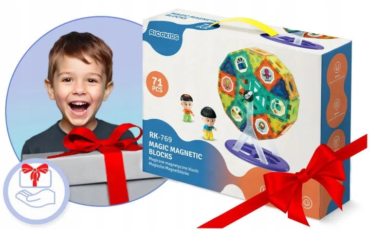 Mágneses játékkészlet, Ricokids RK-769, 71 db – 10. kép