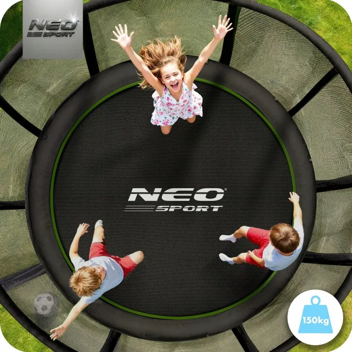 Kerti trambulin, Neo-Sport, fekete/zöld – 5. kép