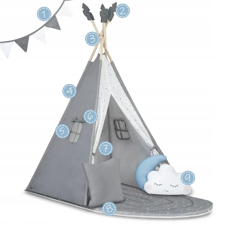 Gyereksátor, Nukido NK-406 Tipi, 116 x 116 x 165 cm – 9. kép