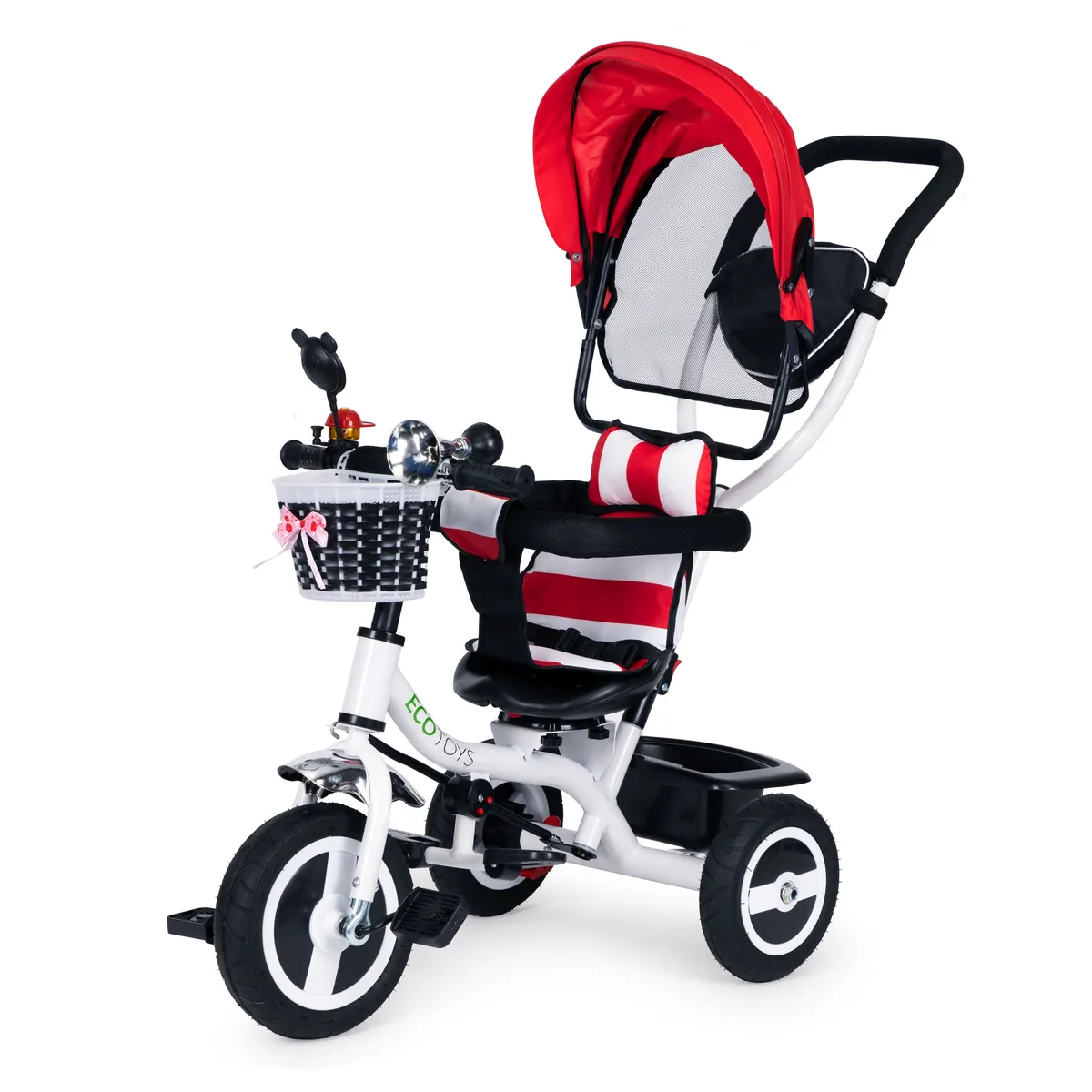 Háromkerekű tricikli, ECOTOYS JM-066-9L, piros – 2. kép