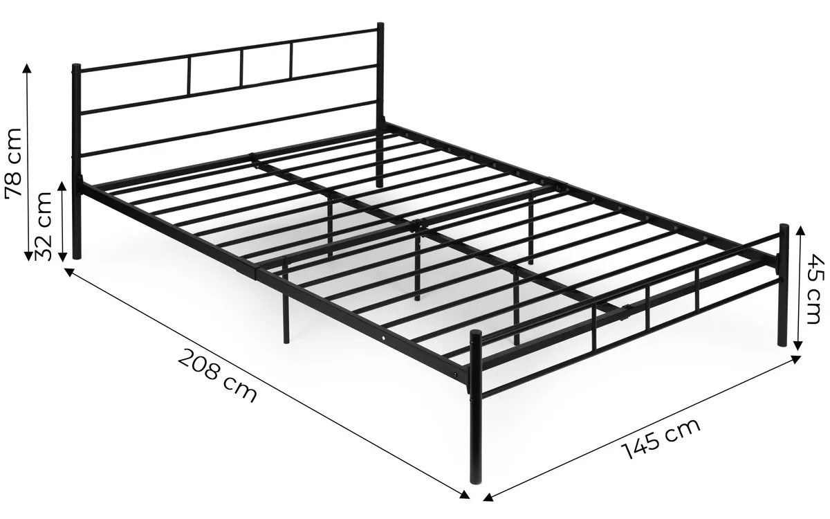 Fém ágykeret, ModernHome DNYSF165A, 140 x 200 cm – 4. kép