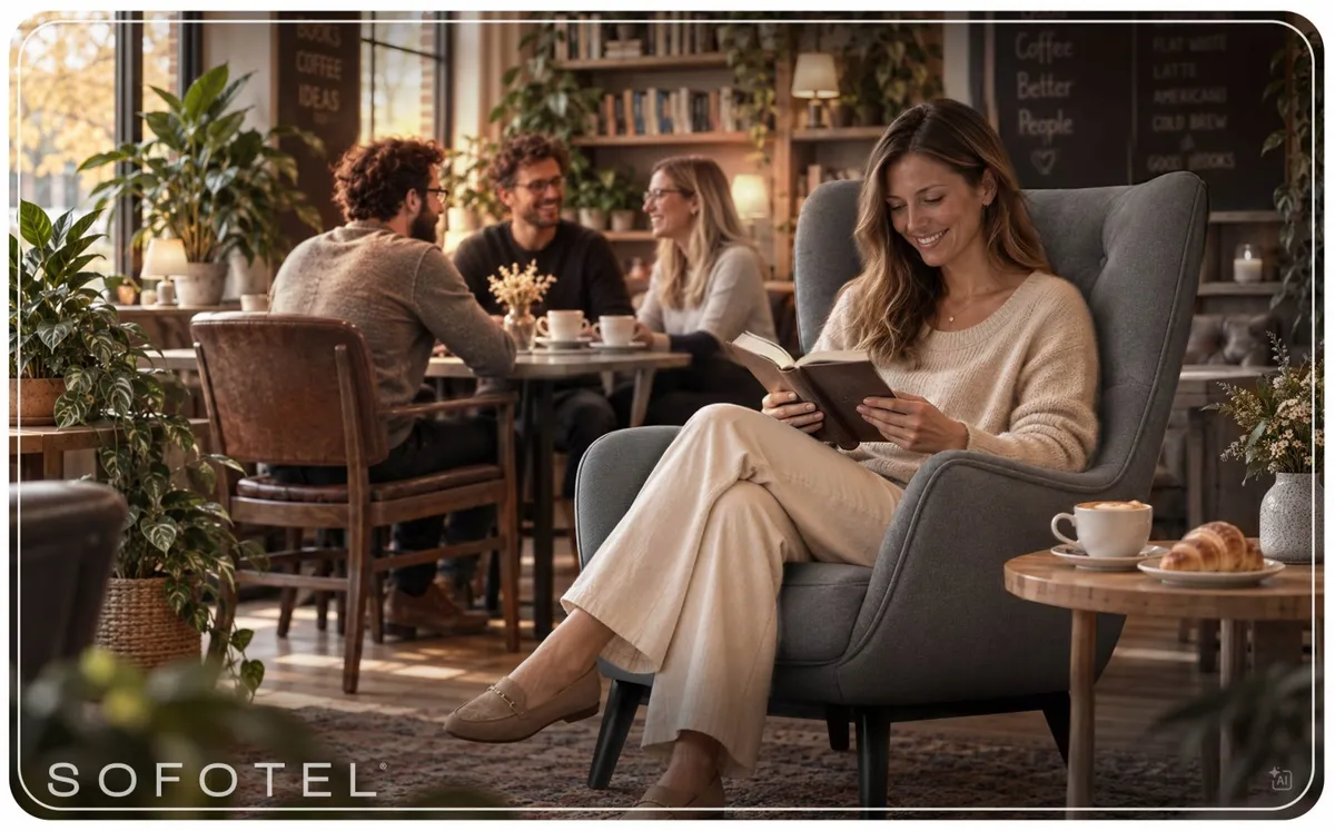 Lábtartós fotel, Sofotel Norse, szürke/fekete – 13. kép