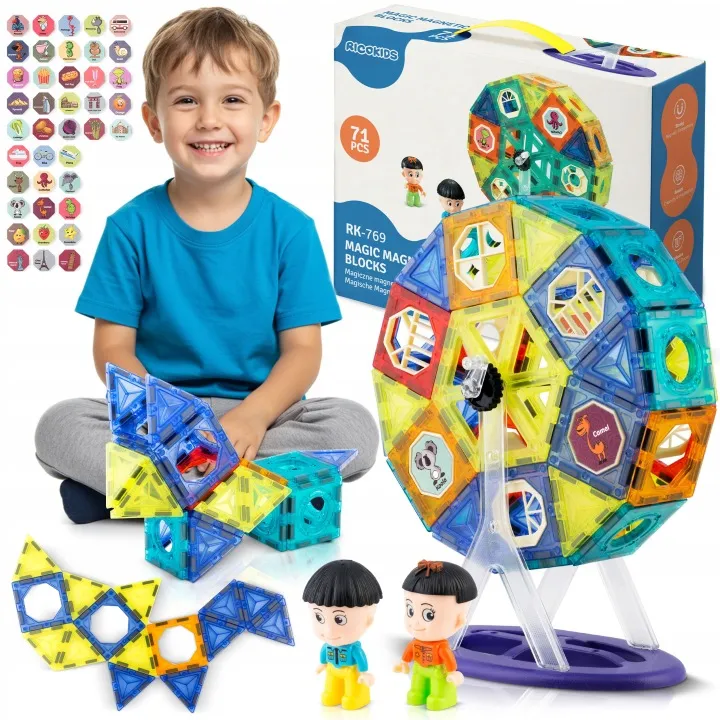 Mágneses játékkészlet, Ricokids RK-769, 71 db – 2. kép