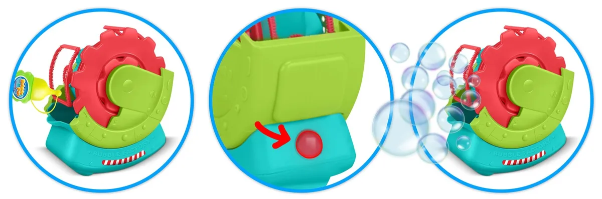 Buborékfújó gép, Ricokids RK-907, piros/zöld – 5. kép Buborékfújó gép, Ricokids RK-907, piros/zöld – 5. kép