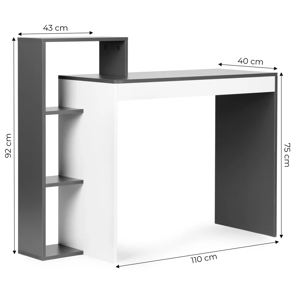 Íróasztal, ModernHome CHDK07-DG, 110 x 40 x 92 cm – 5. kép Íróasztal, ModernHome CHDK07-DG, 110 x 40 x 92 cm – 5. kép