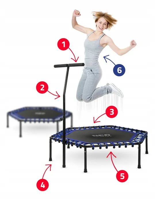 Fitnesz trambulin, Neo-Sport, fekete/kék – 4. kép