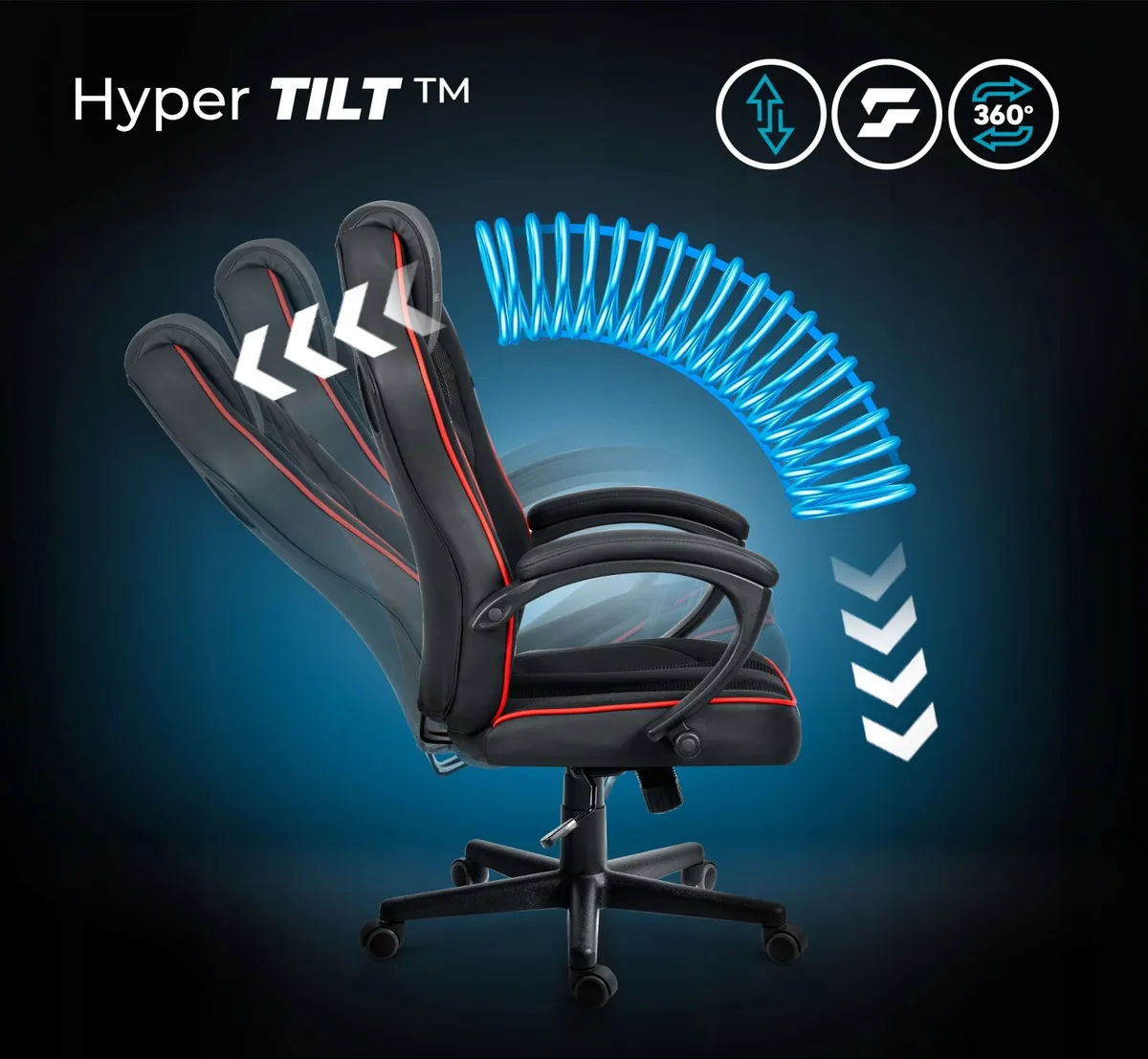 Gamer szék, Sofotel Master, fekete/piros – 4. kép