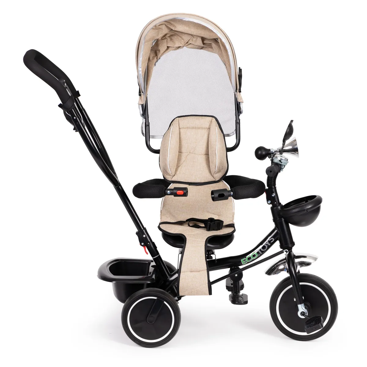 Háromkerekű tricikli, ECOTOYS JM-066-9, bézs – 7. kép