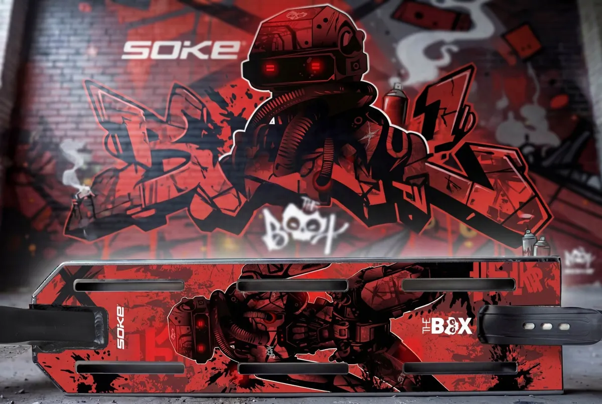 Roller gripszalag, SOKE The Box Red Cyber minta, 52 x 13 cm – 3. kép