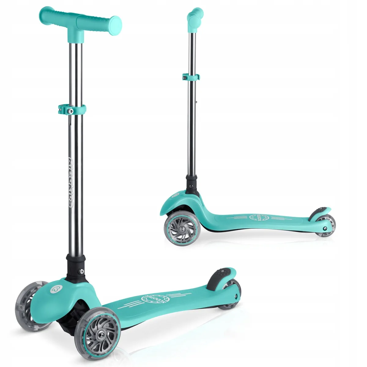 Háromkerekű roller, Ricokids Glow, türkiz – 9. kép