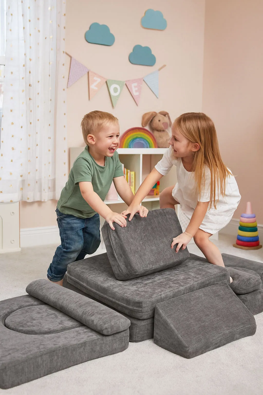 Gyerek moduláris fotel, ECOTOYS TMSRT-17-GY, szürke – 2. kép