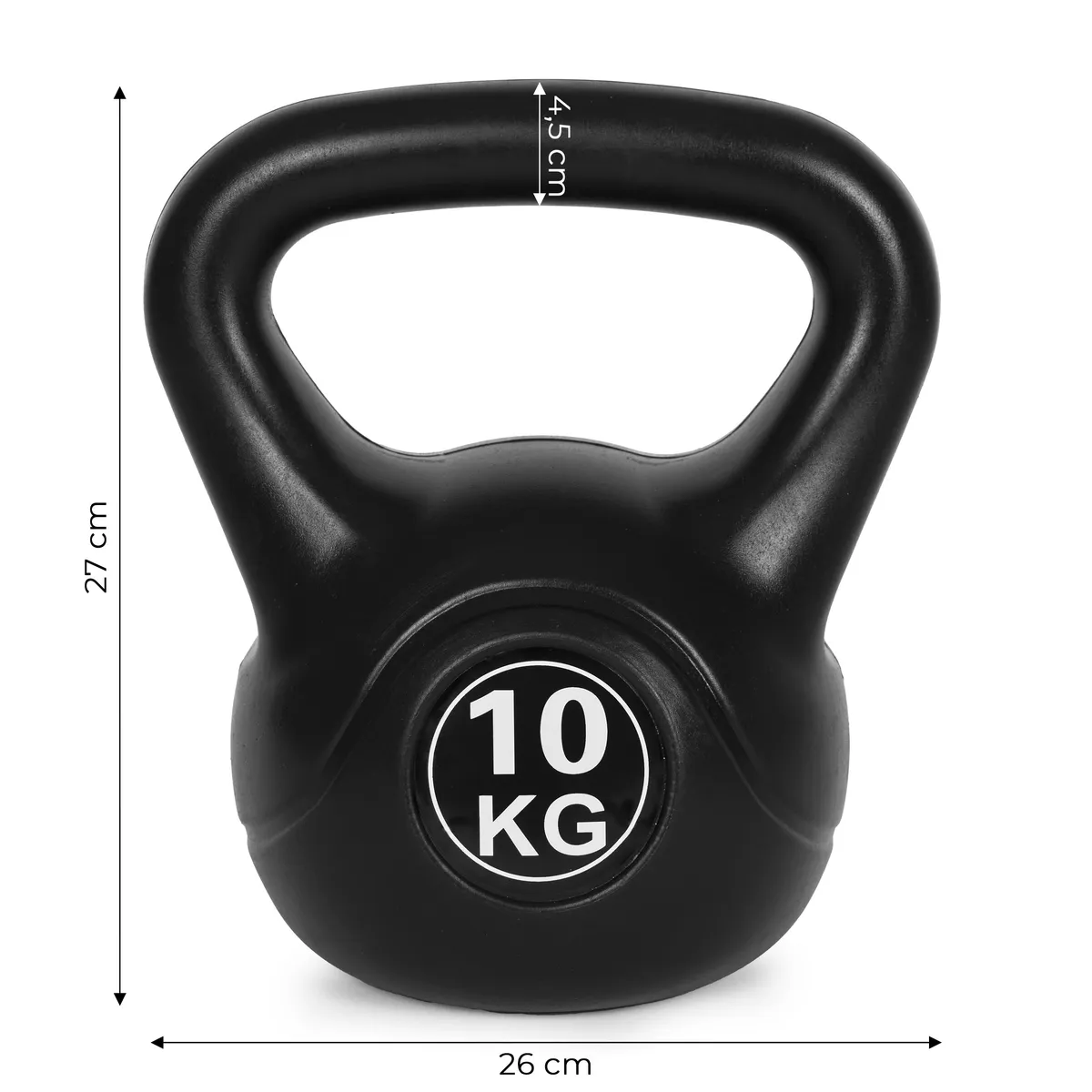 Kettlebell súlyzó, ModernHome CK-10-BC, fekete – 6. kép