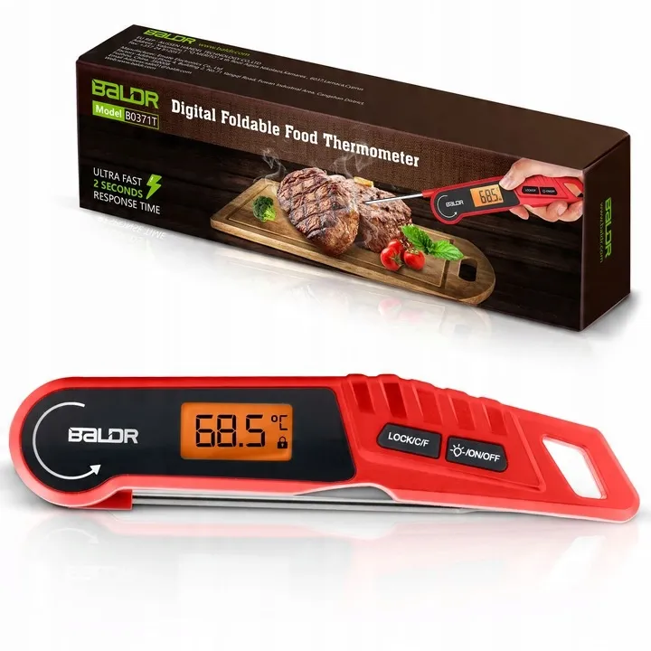 Digitális húshőmérő, Baldr BD-130, piros/fekete – 1. kép