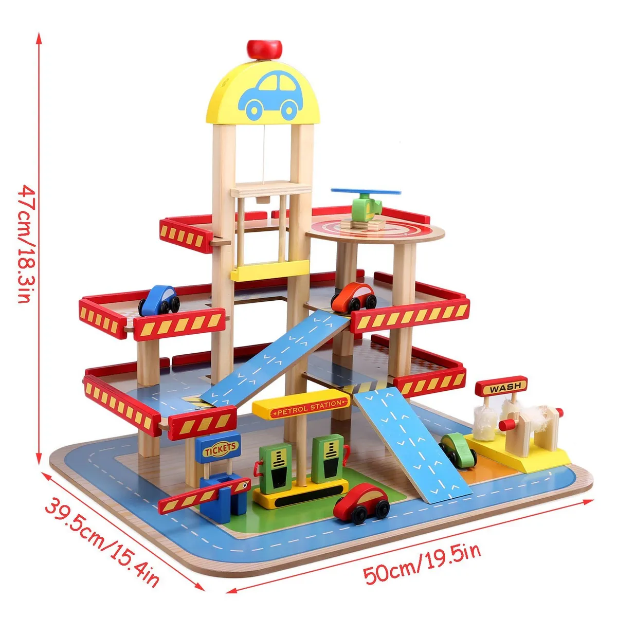 Játék parkolóház, ECOTOYS HM013290, fa – 4. kép
