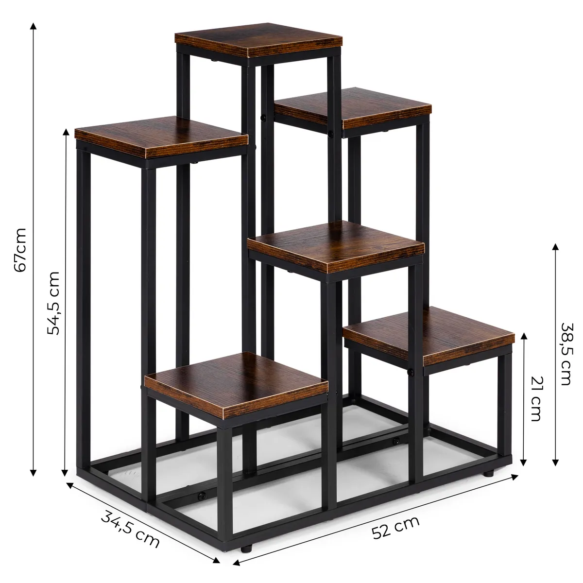 Virágtartó állvány, ModernHome ME-ATS20, fekete – 5. kép Virágtartó állvány, ModernHome ME-ATS20, fekete – 5. kép