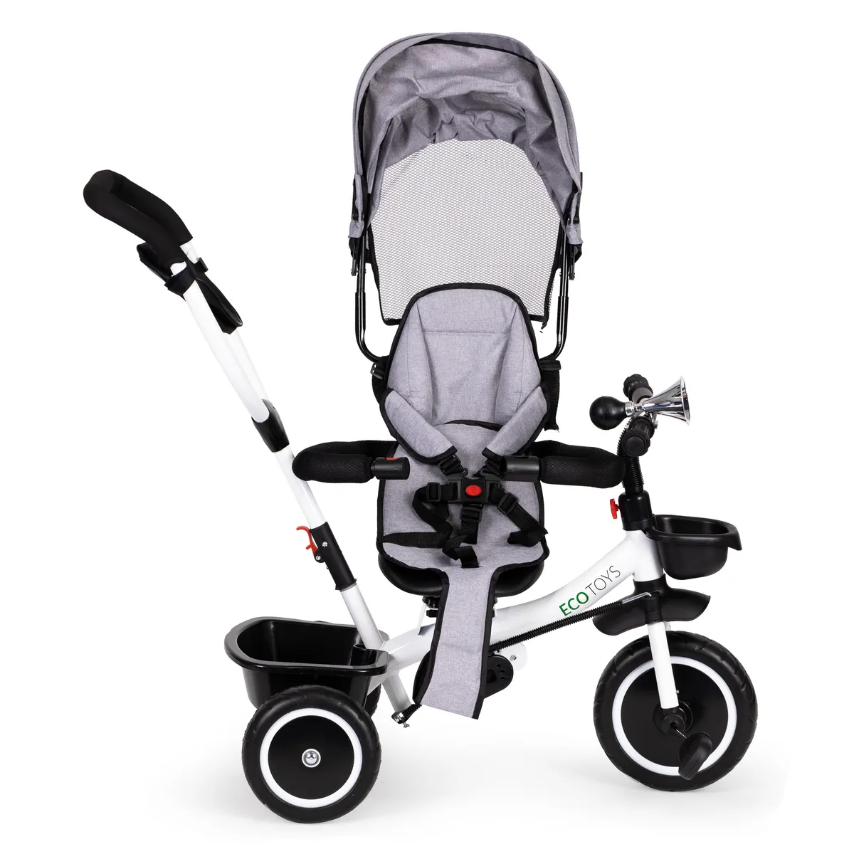 Háromkerekű tricikli, ECOTOYS YM-BT-2, szürke – 7. kép