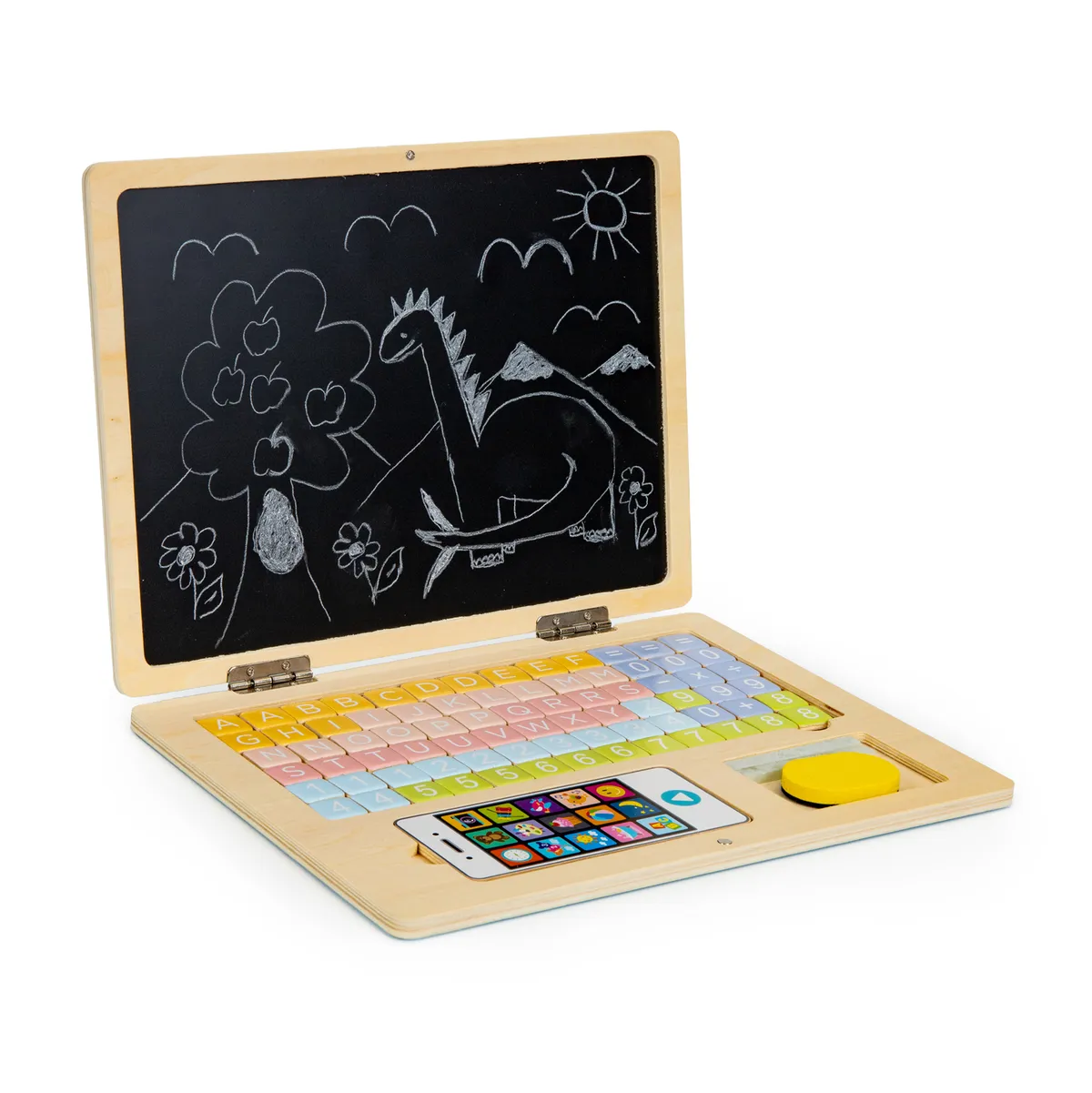 Oktatójáték, ECOTOYS G068, fa laptop – 3. kép
