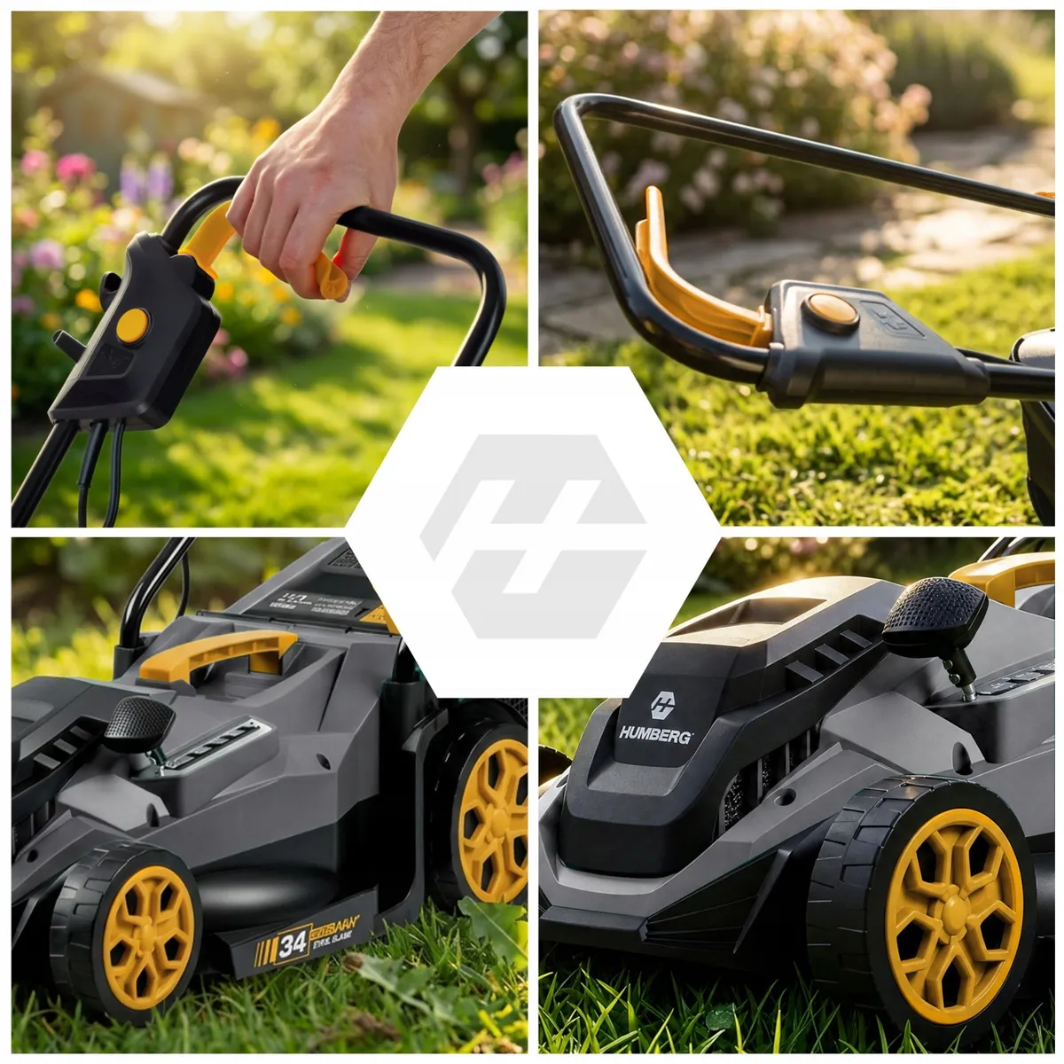 Elektromos fűnyíró, Humberg HM-612, szürke/fekete – 11. kép