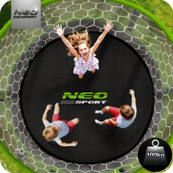 Kerti trambulin, Neo-Sport, fekete/zöld – 6. kép