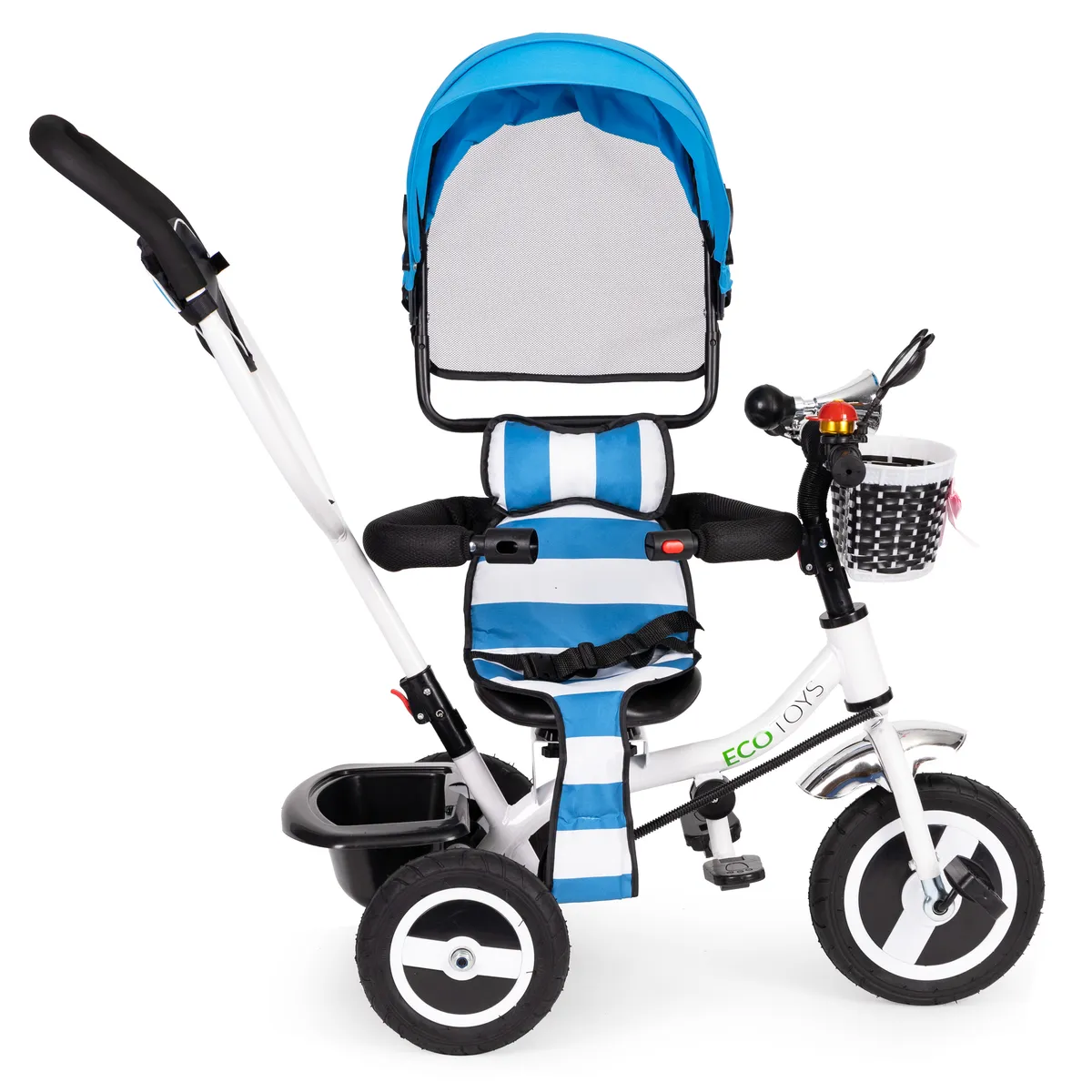 Háromkerekű tricikli, ECOTOYS JM-066-9L, kék – 6. kép