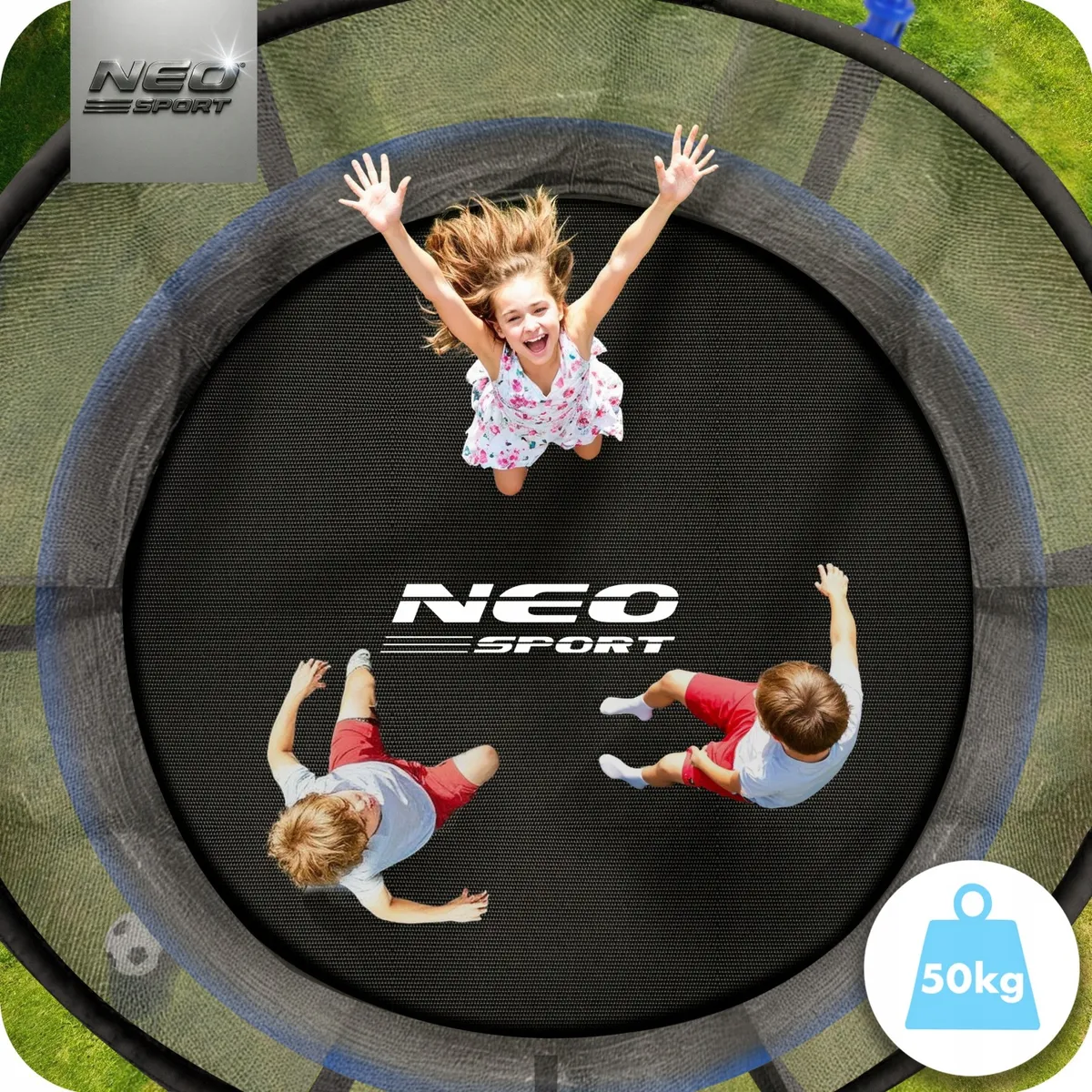 Kerti trambulin, Neo-Sport, fekete/kék – 15. kép