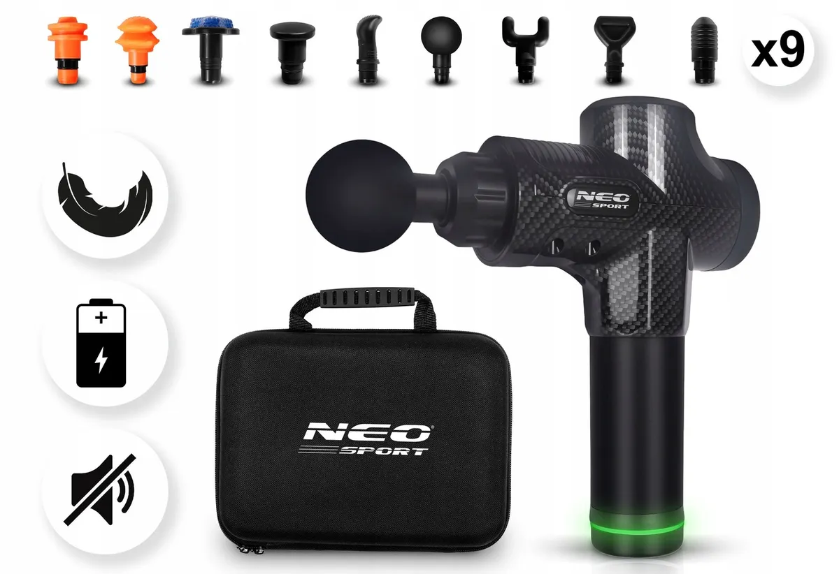 Masszázspisztoly, Neo-Sport NS-503, fekete – 2. kép