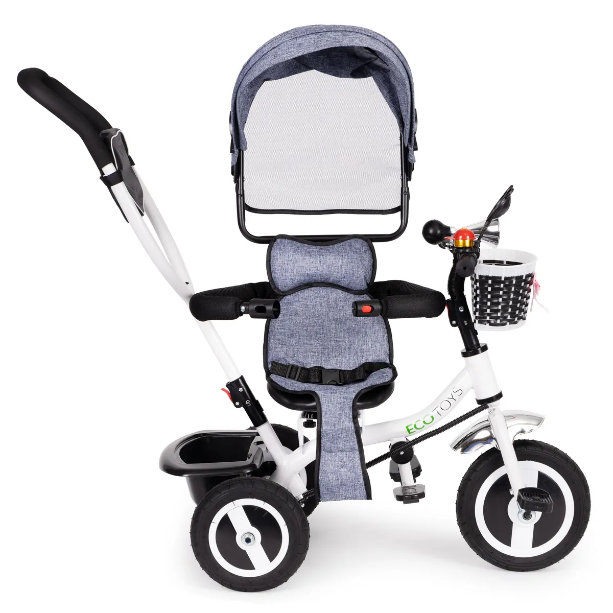 Háromkerekű tricikli, ECOTOYS JM-066-9L, szürke – 6. kép