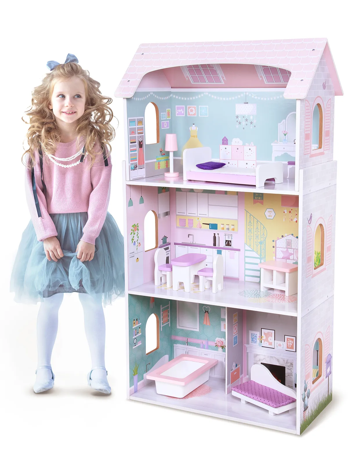 Fa babaház, ECOTOYS 4121, Jagodowa rezidencia – 1. kép Fa babaház, ECOTOYS 4121, Jagodowa rezidencia – 1. kép