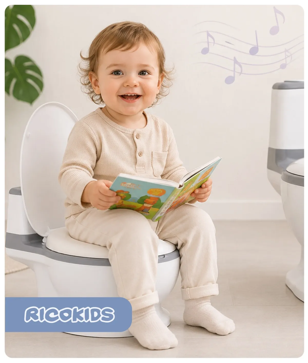Gyerek bili, Ricokids RK-290, fehér/szürke – 10. kép Gyerek bili, Ricokids RK-290, fehér/szürke – 10. kép