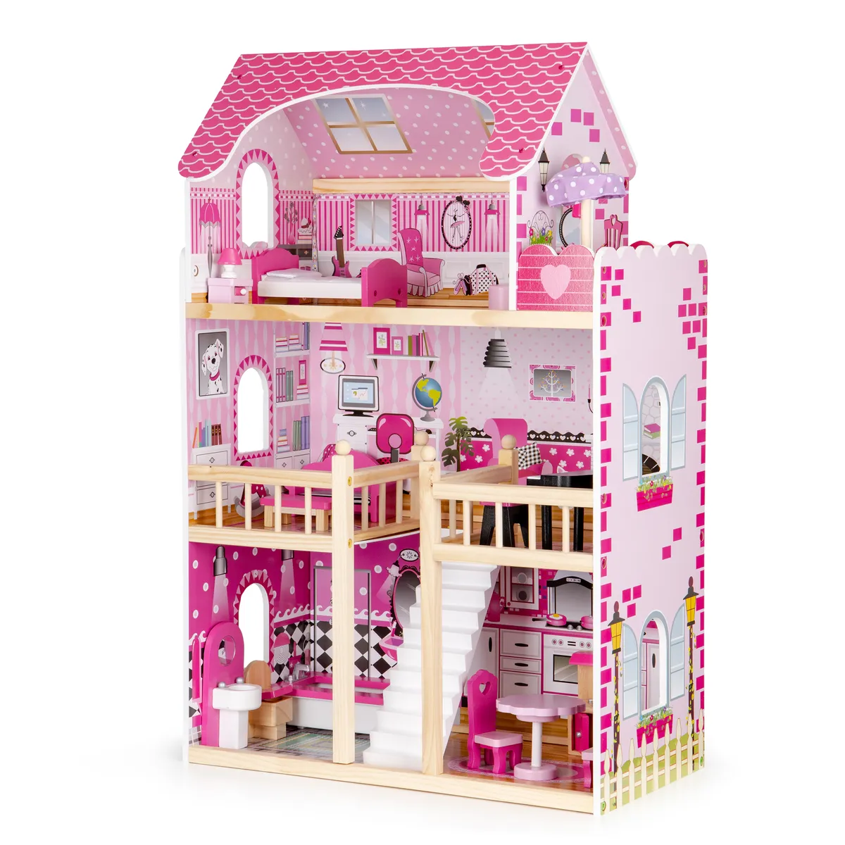 Fa babaház, ECOTOYS ECO06391, 59 x 30 x 90 cm – 1. kép