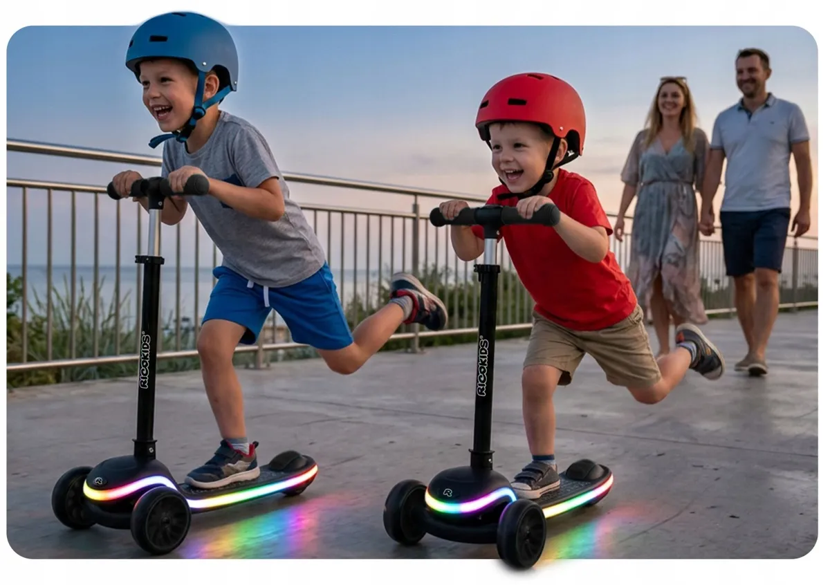 Háromkerekű roller, Ricokids Leddi, fekete – 14. kép