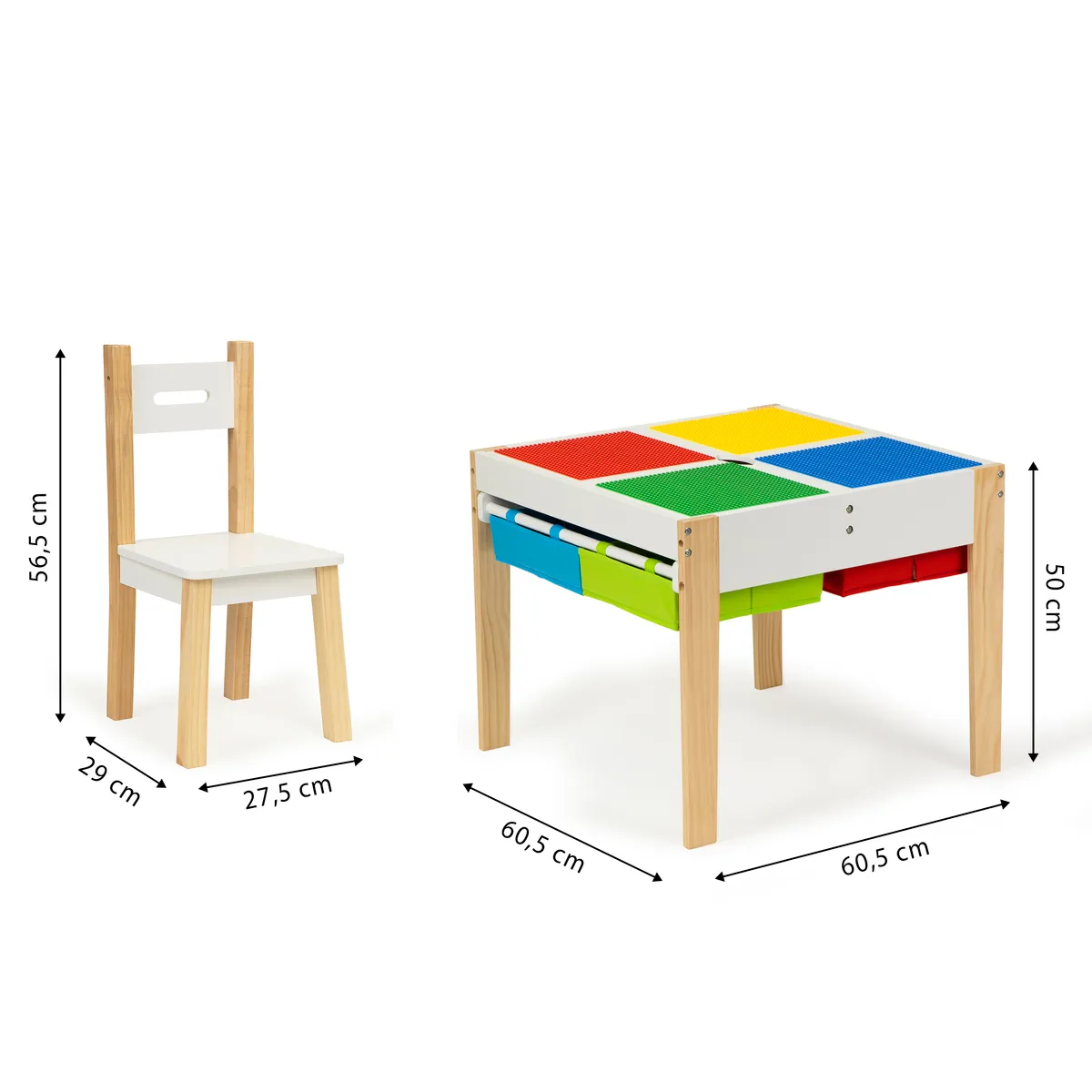 Gyerek asztal és szék szett, ECOTOYS XKF002, 1 db asztal + 2 db szék – 6. kép