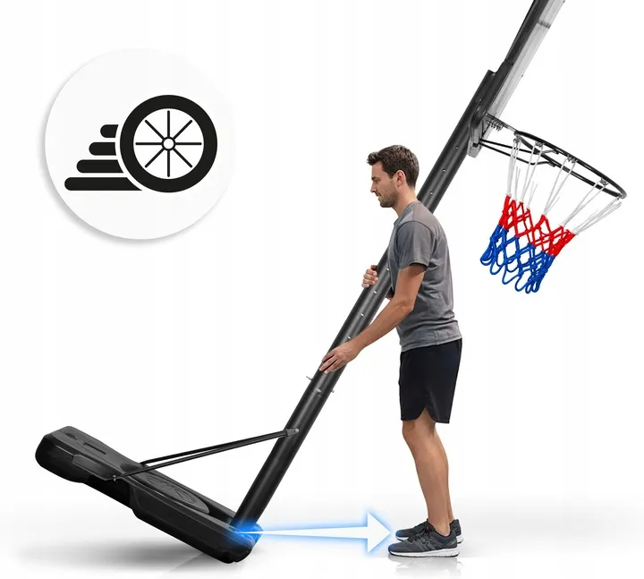 Kosárlabdapalánk, Neo-Sport NS-282, mobil – 3. kép Beépített kerekek a könnyű mozgatáshoz