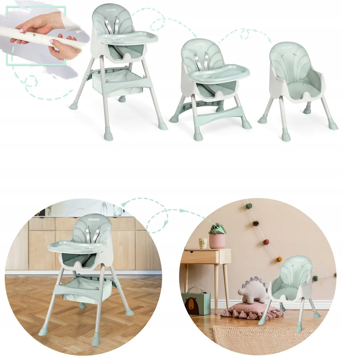 Etetőszék, Ricokids Milo, zöld – 4. kép Etetőszék, Ricokids Milo, zöld – 4. kép