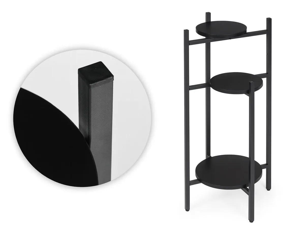 Virágtartó állvány, ModernHome ME-ATS22, fekete – 3. kép Virágtartó állvány, ModernHome ME-ATS22, fekete – 3. kép