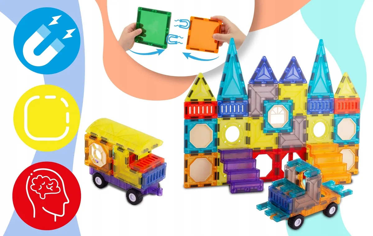 Mágneses játékkészlet, Ricokids RK-782, 71 db – 3. kép